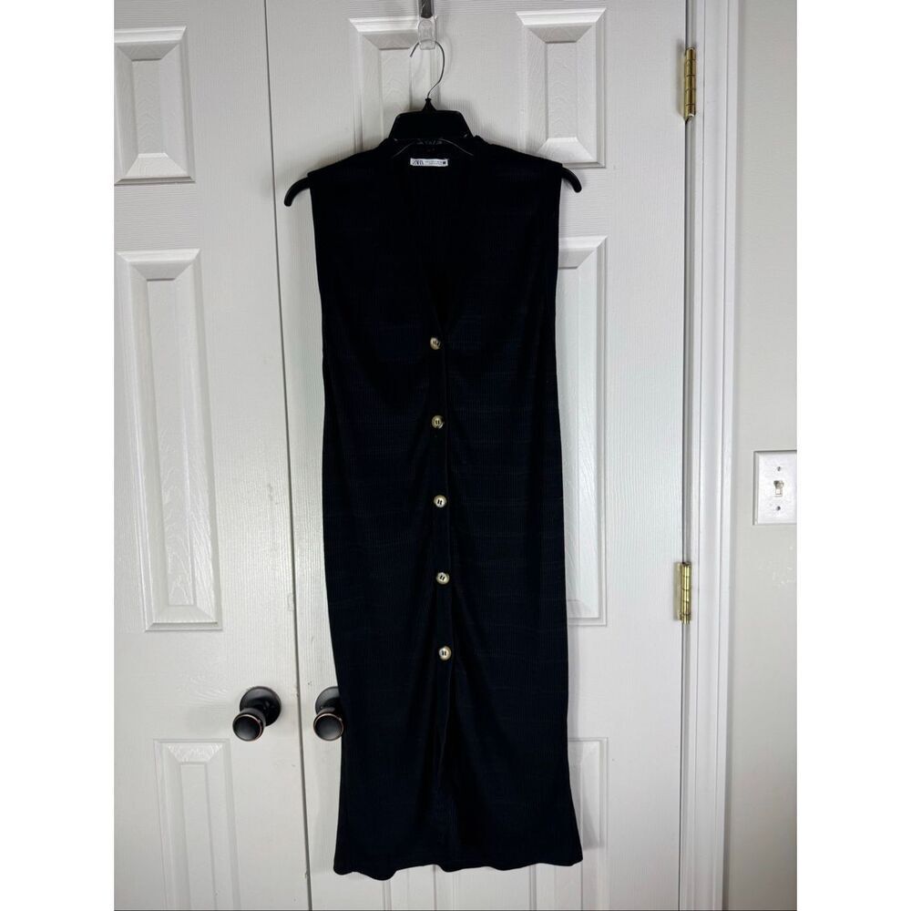 Zara Women’s Black Maxi Button Front Dress Size Small